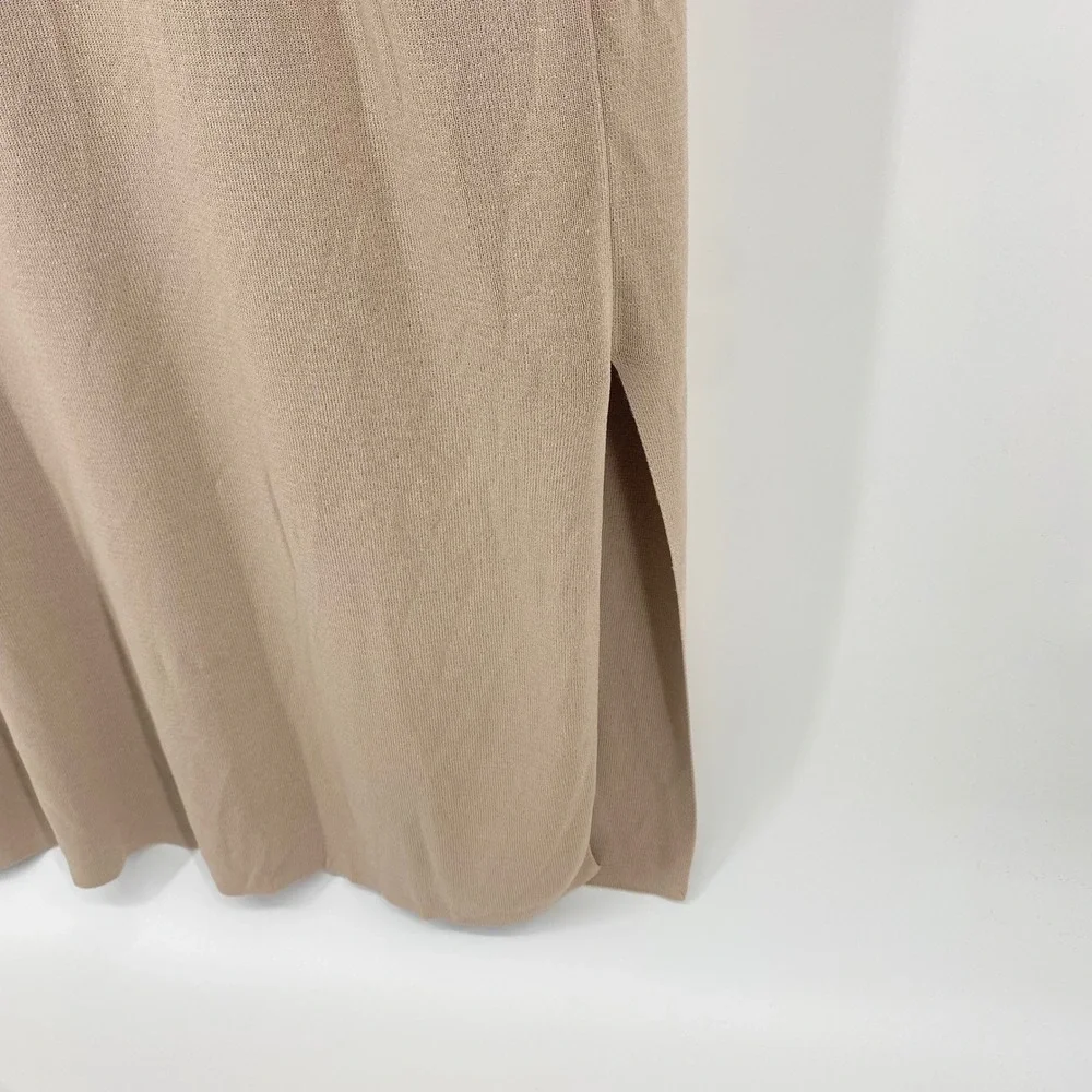 ELOQUII Cardigan Women‎ 18/20 Tan Open Front Longline Side Slit Duster Sweater